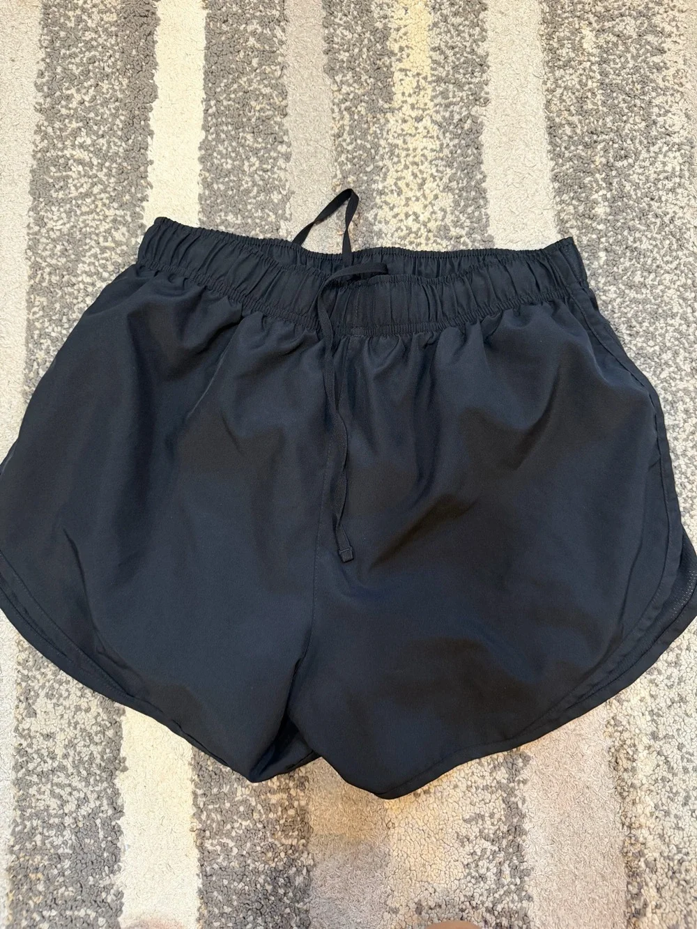 Nike Black Women's Athletic Running Shorts with White Swoosh